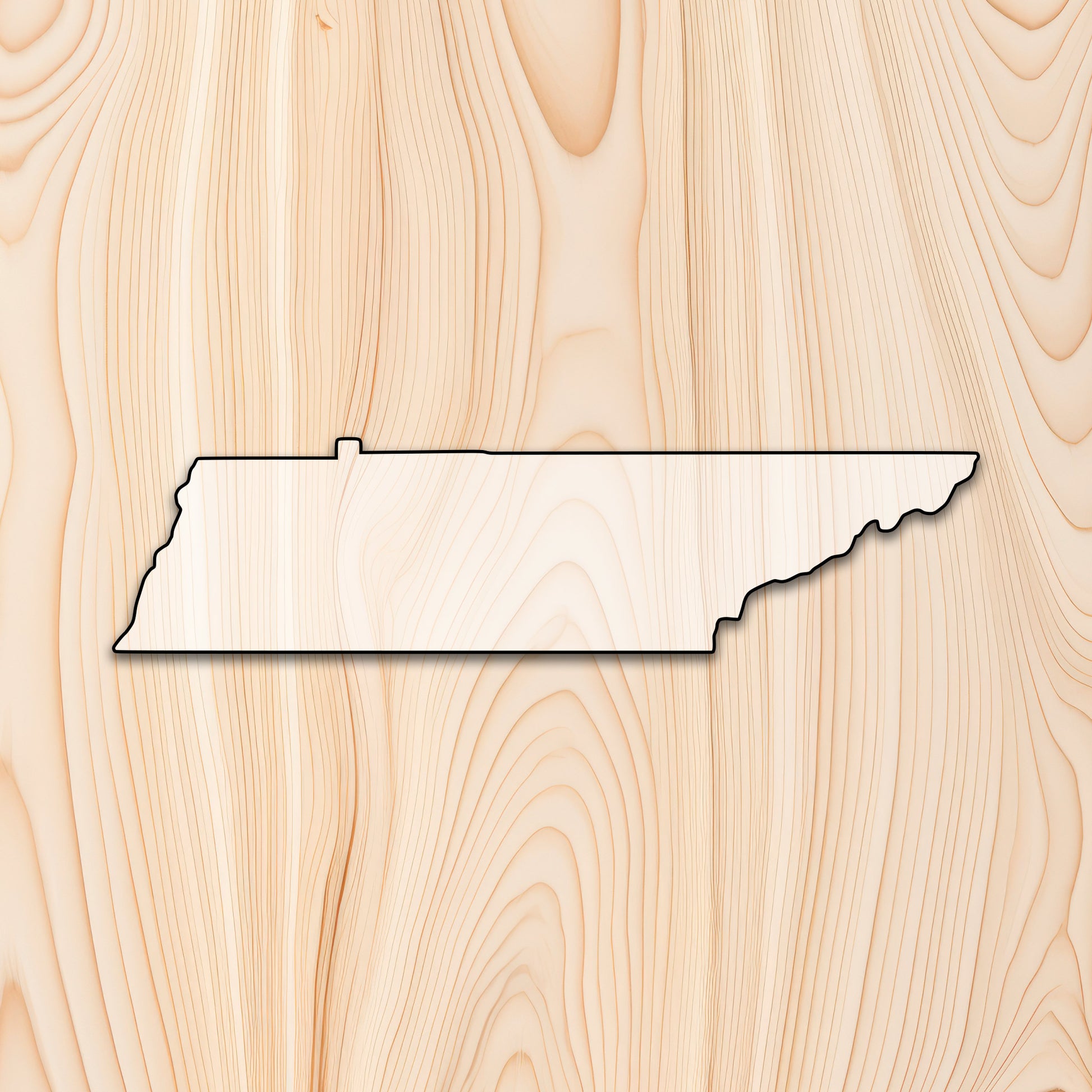 Tennessee State Acrylic Craft Cutout - Transparent laser-cut acrylic craft cutout designed as a router template, featuring precise shapes and durable construction for various crafting projects.