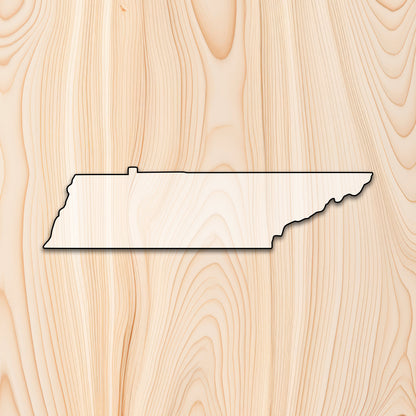Tennessee State Acrylic Craft Cutout - Transparent laser-cut acrylic craft cutout designed as a router template, featuring precise shapes and durable construction for various crafting projects.
