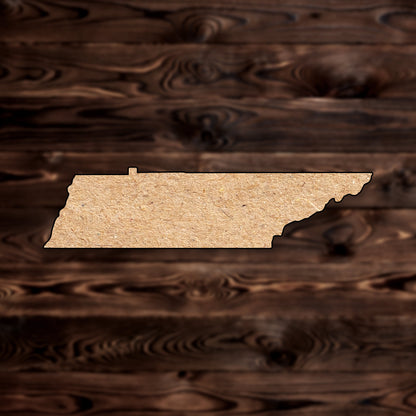 Tennessee State MDF Craft Cutout , a Intricate laser-cut craft cutout made of MDF, featuring detailed designs and clean edges, perfect for home decor or DIY projects.