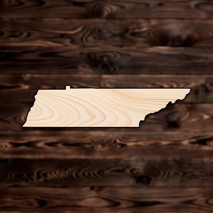 Tennessee State Plywood Craft Cutout , a Intricate laser-cut craft cutout made of high quality birch plywood, featuring detailed designs and clean edges, perfect for home decor or DIY projects.