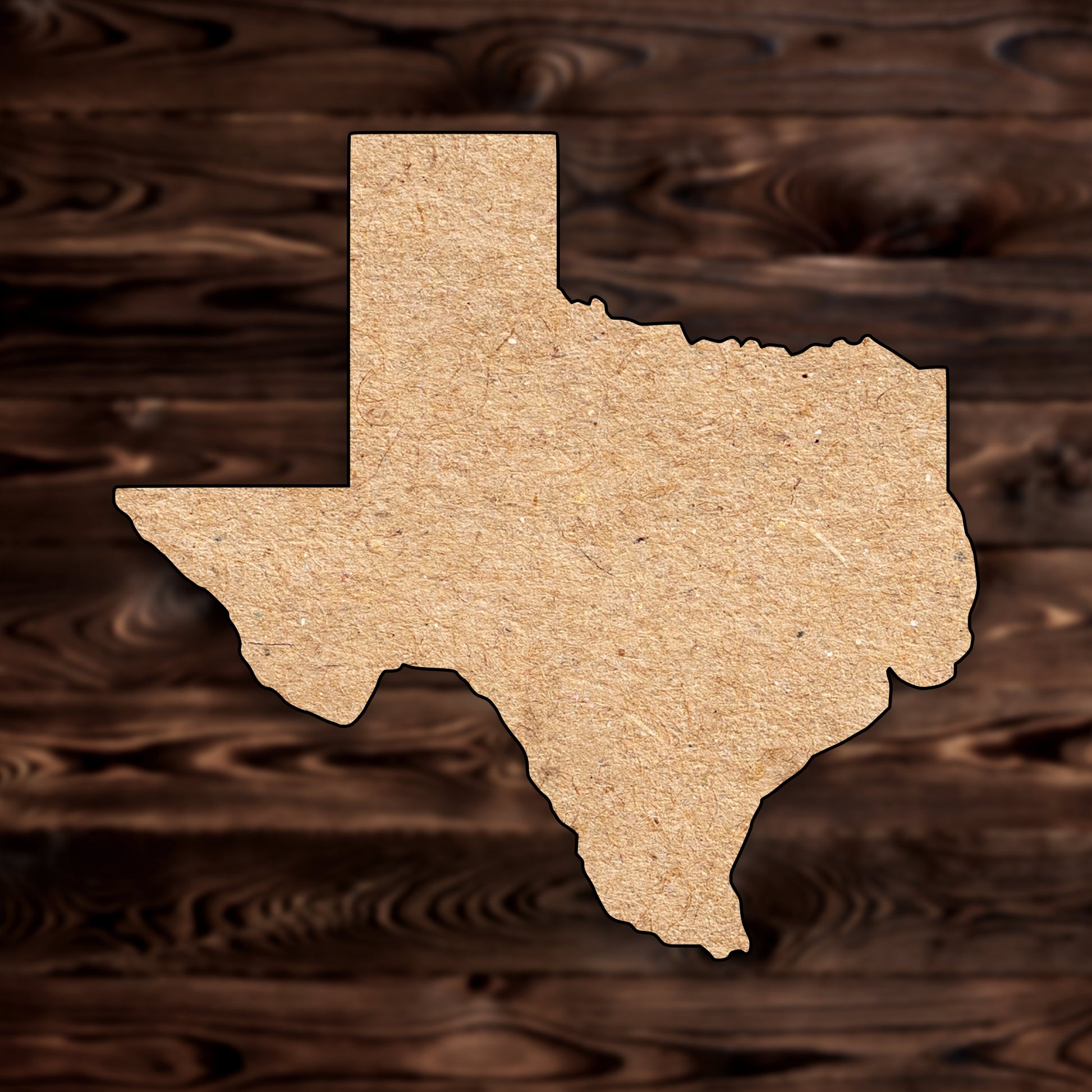Texas State MDF Craft Cutout , a Intricate laser-cut craft cutout made of MDF, featuring detailed designs and clean edges, perfect for home decor or DIY projects.