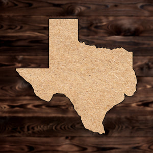Texas State MDF Craft Cutout , a Intricate laser-cut craft cutout made of MDF, featuring detailed designs and clean edges, perfect for home decor or DIY projects.