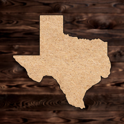 Texas State MDF Craft Cutout , a Intricate laser-cut craft cutout made of MDF, featuring detailed designs and clean edges, perfect for home decor or DIY projects.