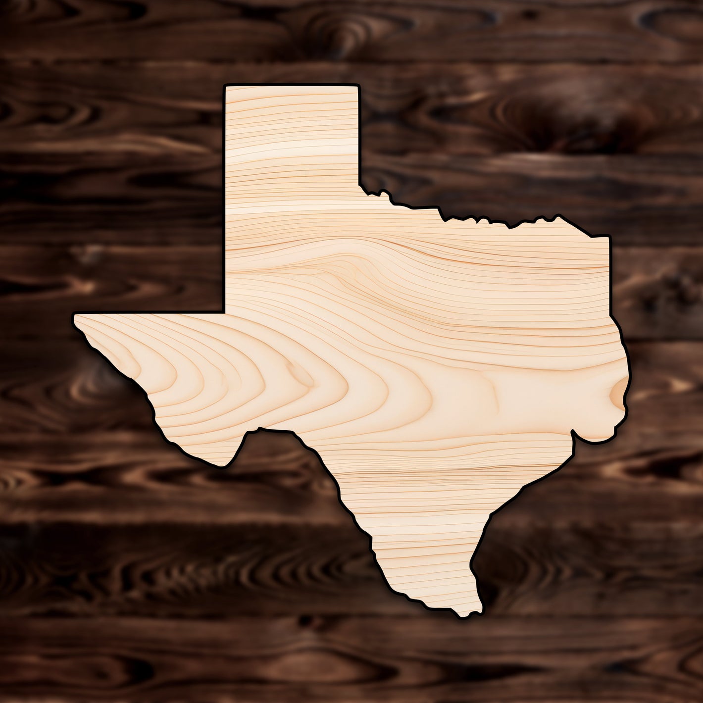 Texas State Plywood Craft Cutout , a Intricate laser-cut craft cutout made of high quality birch plywood, featuring detailed designs and clean edges, perfect for home decor or DIY projects.