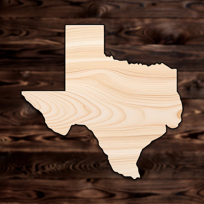 Texas State Plywood Craft Cutout , a Intricate laser-cut craft cutout made of high quality birch plywood, featuring detailed designs and clean edges, perfect for home decor or DIY projects.
