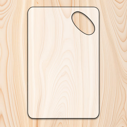 Thumb Handle Cutting Board or Charcuterie Board Router Template
 for woodworking, perfect for shaping custom sized cutting boards, charcuterie boards, and custom projects.
