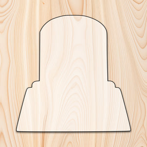 Tombstone  Acrylic Craft Cutout - Transparent laser-cut acrylic craft cutout designed as a router template, featuring precise shapes and durable construction for various crafting projects.