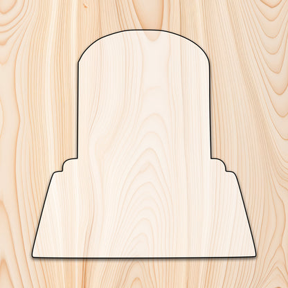 Tombstone  Acrylic Craft Cutout - Transparent laser-cut acrylic craft cutout designed as a router template, featuring precise shapes and durable construction for various crafting projects.