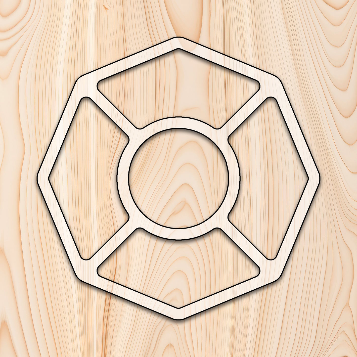 Octagon 5 Recessed Pocket Tray Router Template