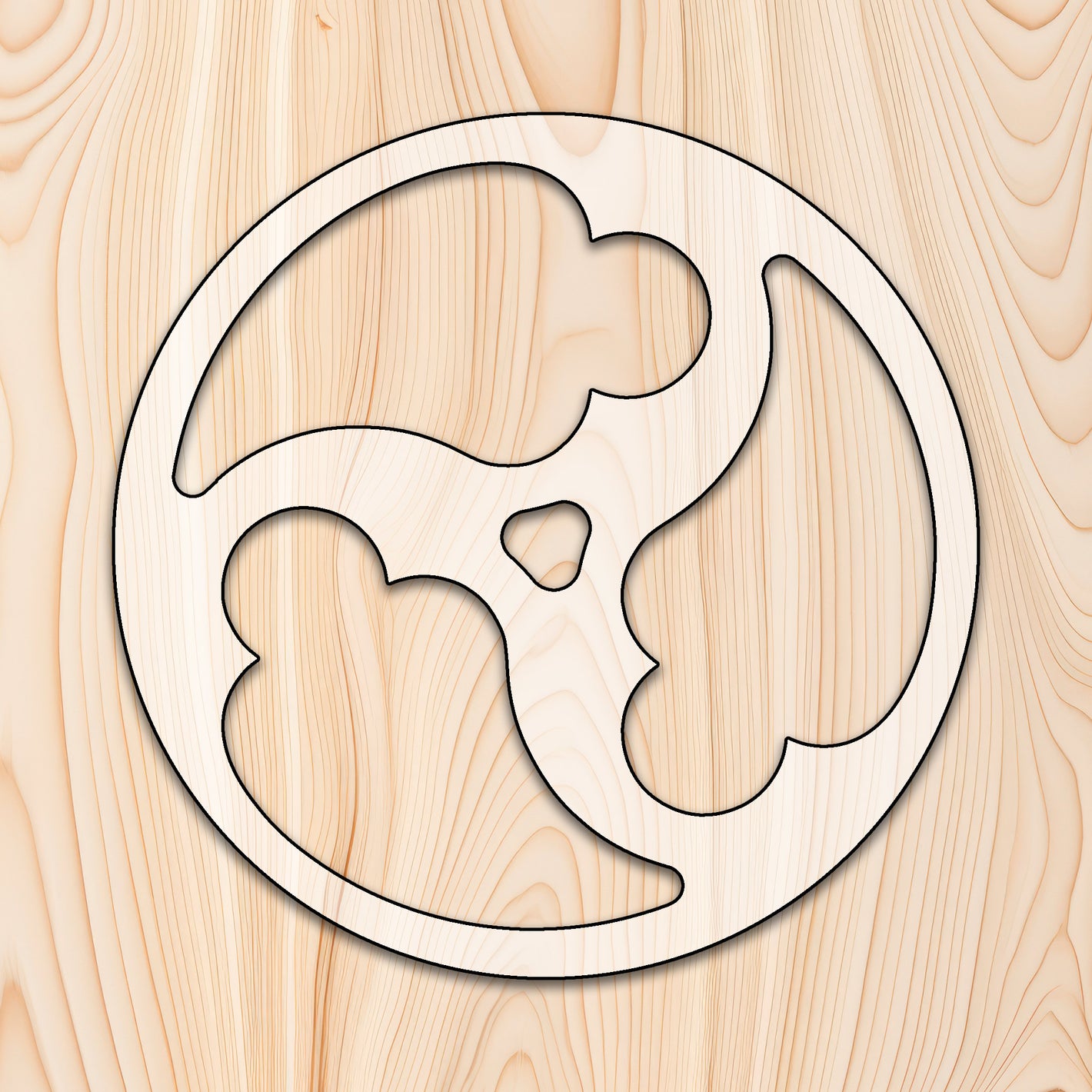 Decorative Round 4 Pocket Tray Router Template