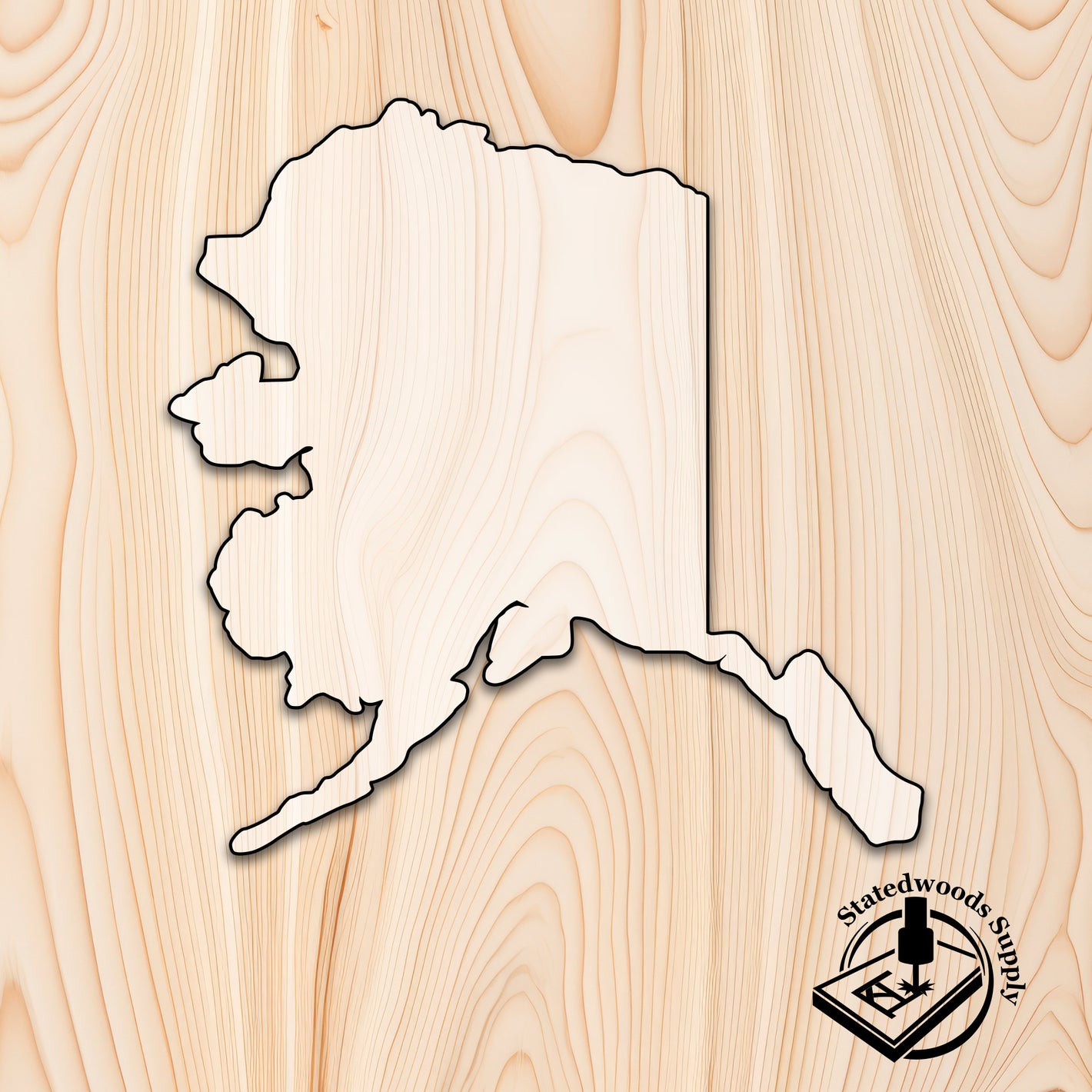 alaska state acrylic craft cutout