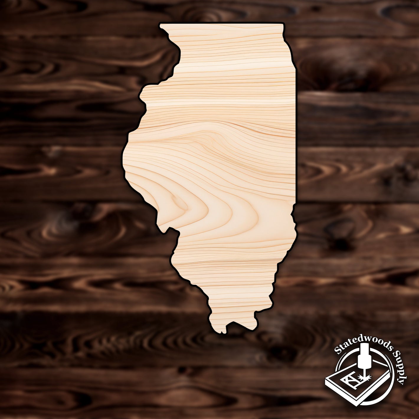 illinois state craft cutout wood