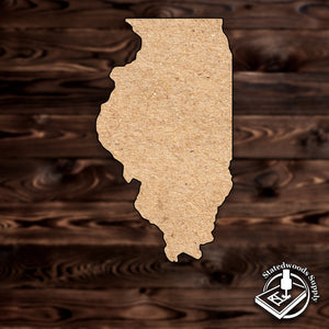 illinois state mdf plywood craft cutout