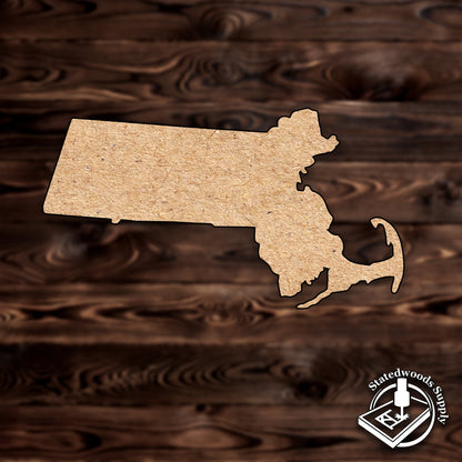 Massachusetts state mdf plywood craft cutout