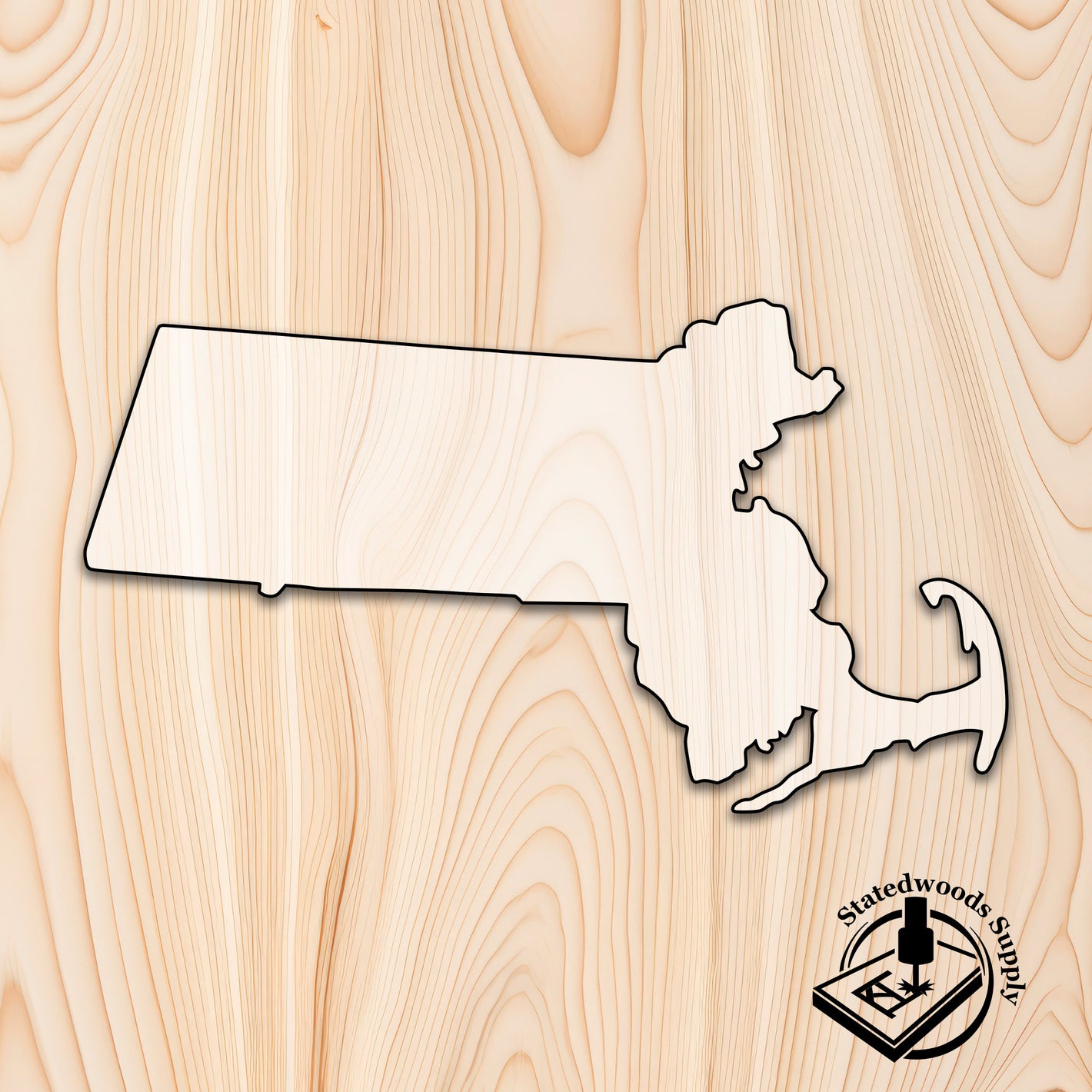 massachusetts state acrylic craft cutout