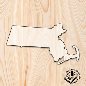 massachusetts state acrylic craft cutout