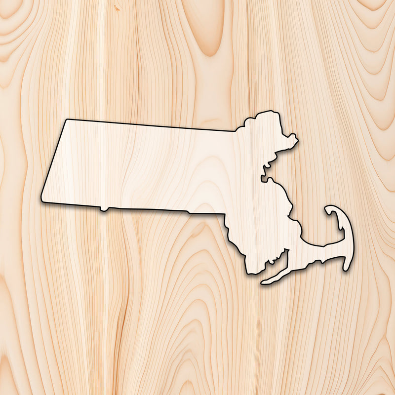Massachusetts State Acrylic Craft Cutout
