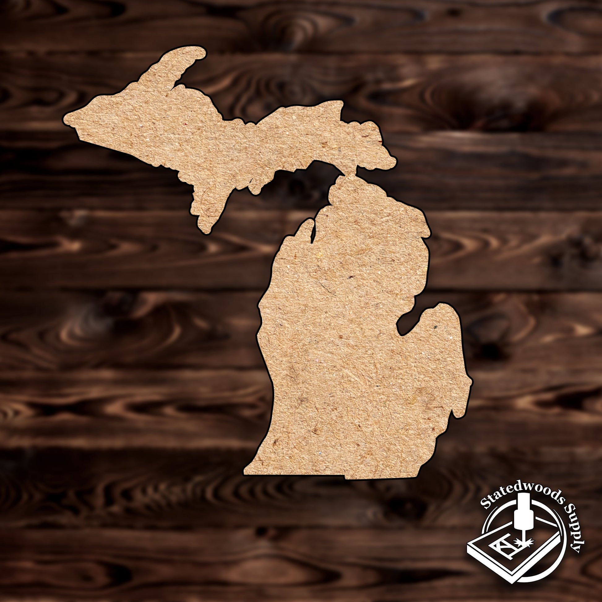 Michigan state state mdf plywood craft cutout