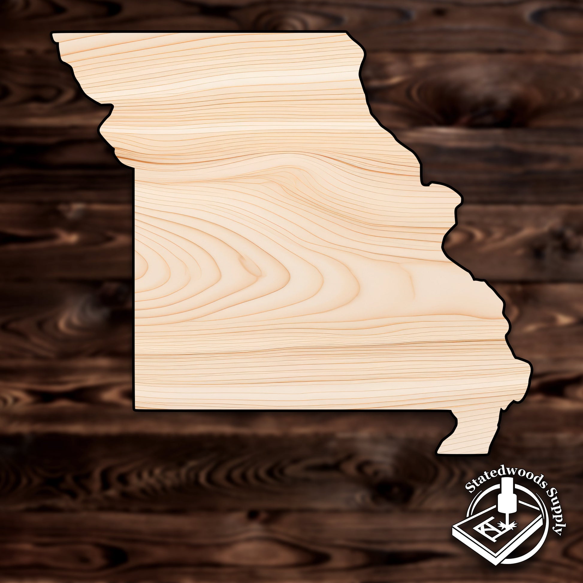 US State state craft cutout wood