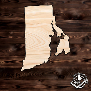 rhode island state craft cutout wood