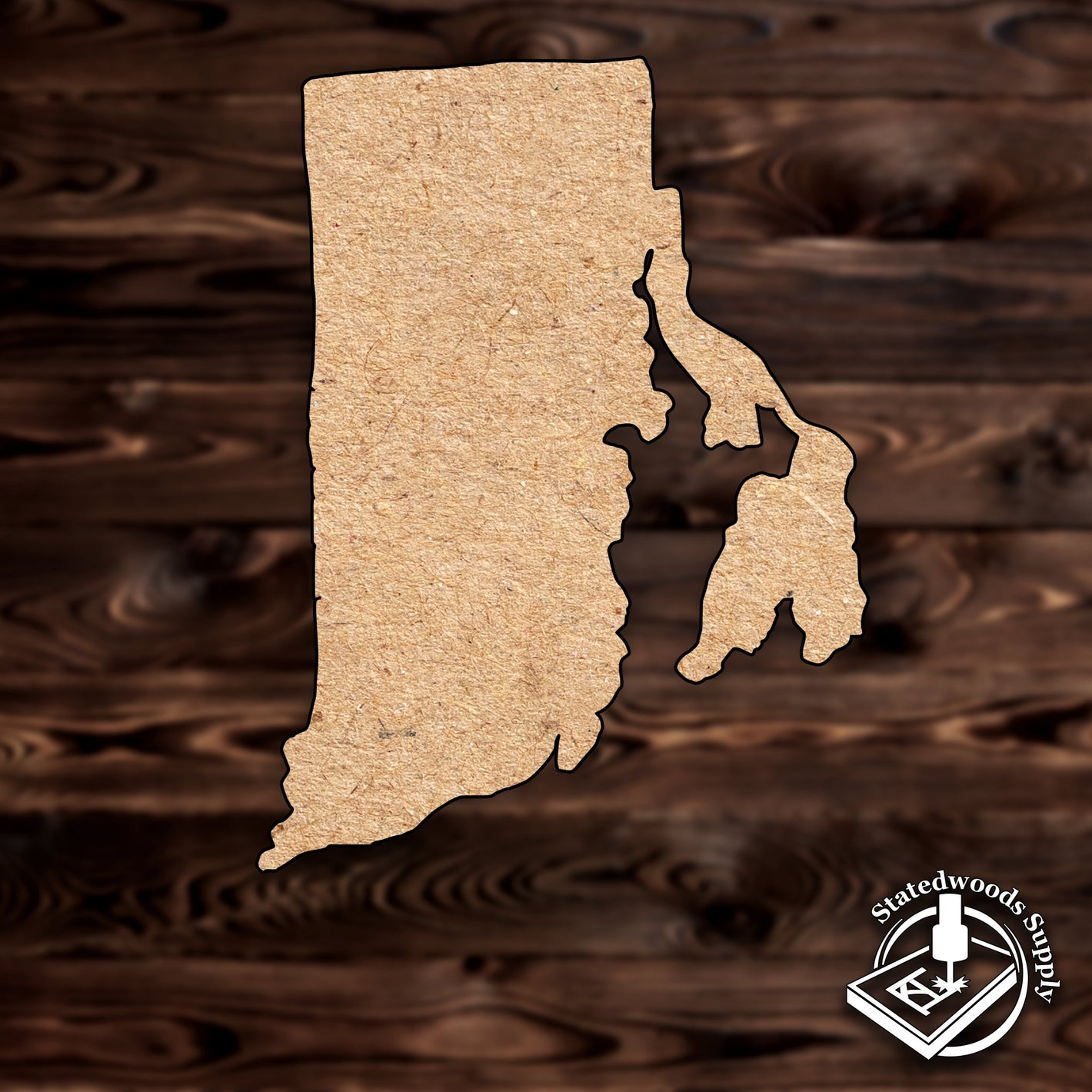 rhode island state MDF wood craft cutout