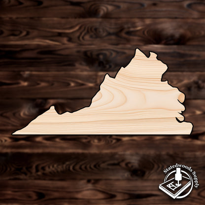 virginia state cutout craft wood