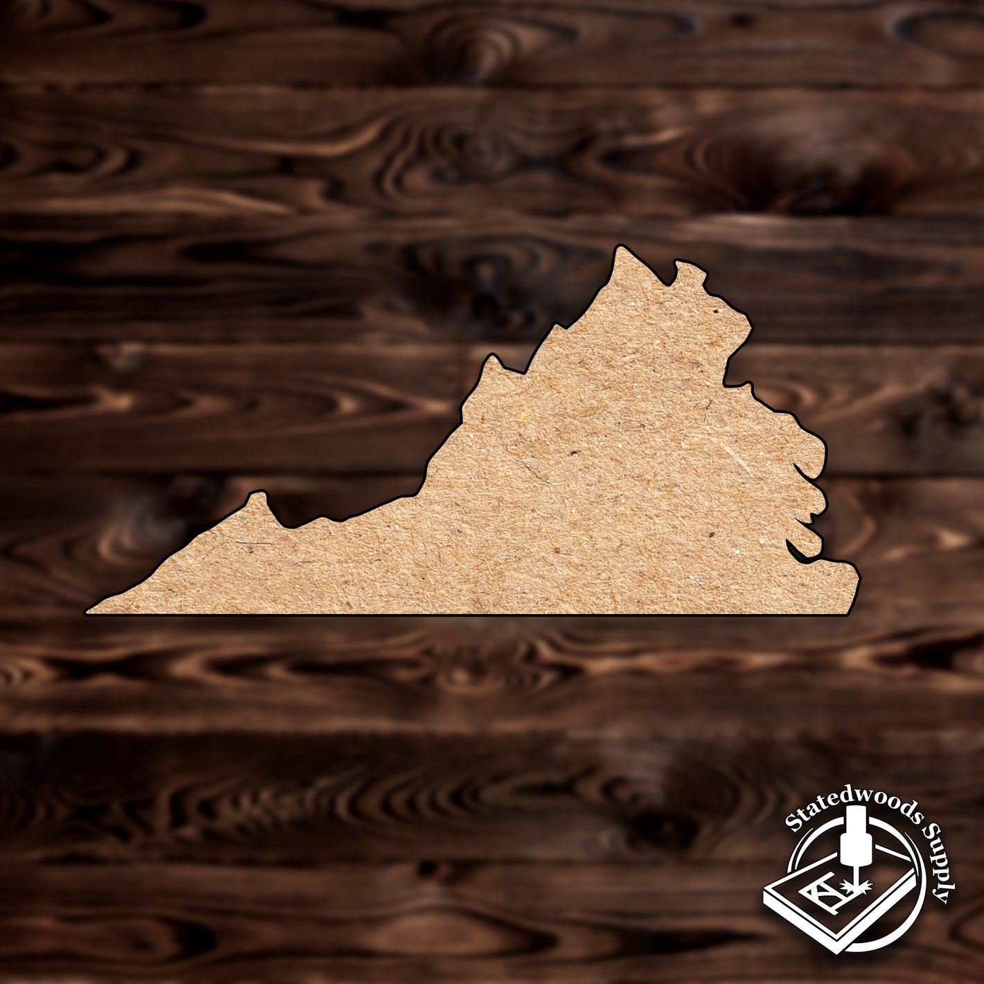 virginia state MDF wood craft cutout