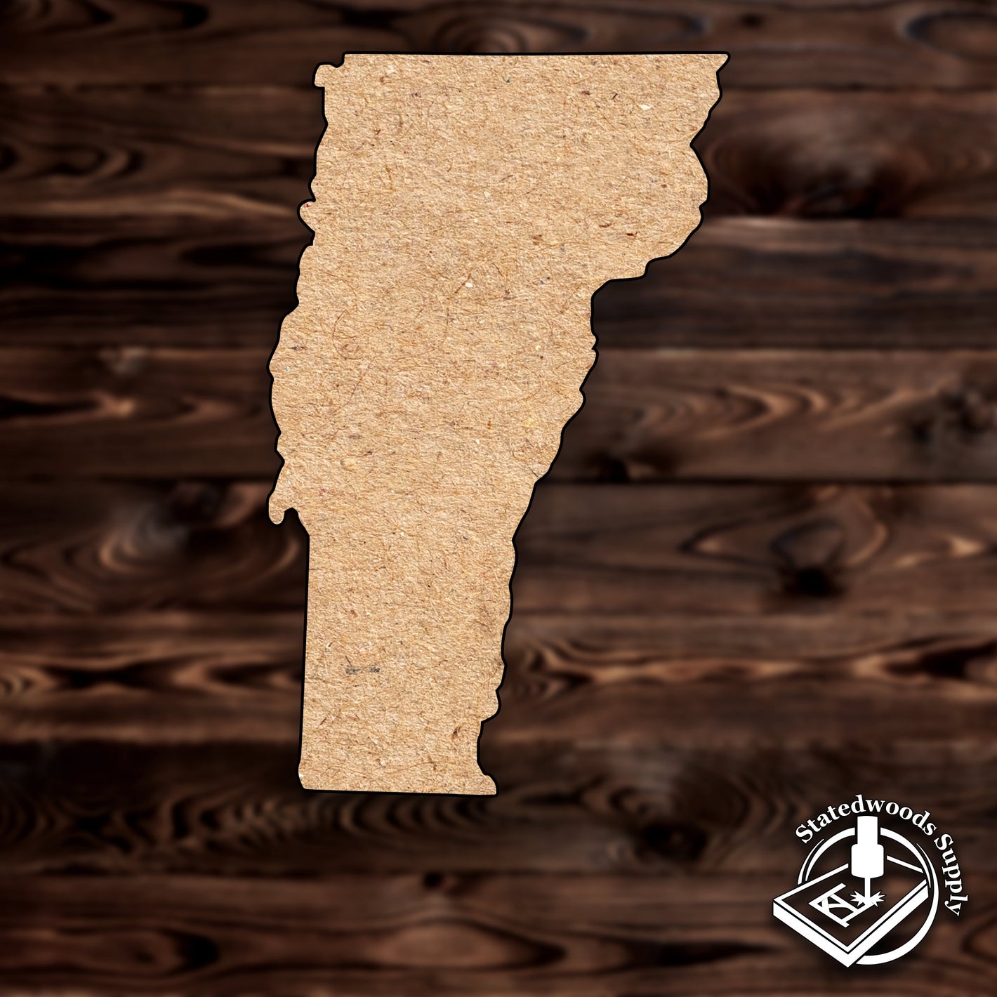 vermont state MDF wood craft cutout