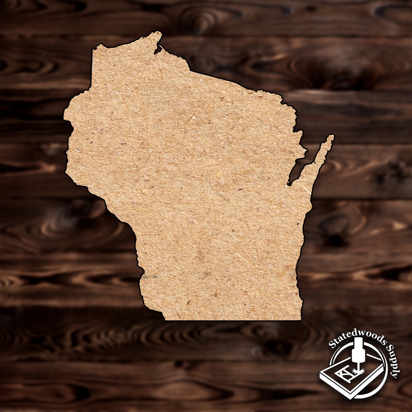 wisconsin state MDF wood craft cutout