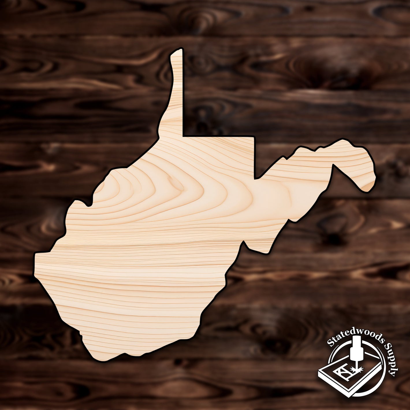 west virginia state craft cutout wood