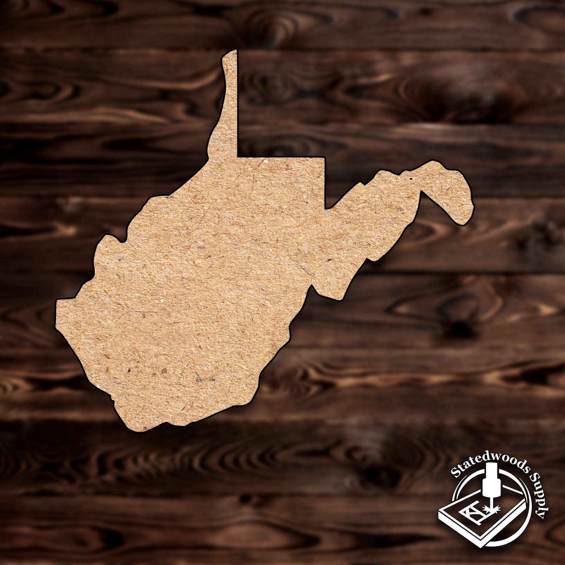 west virginia state MDF wood craft cutout