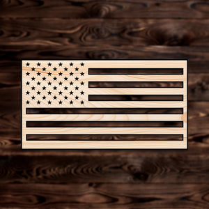 USA Flag 4th of July Plywood Craft Shape