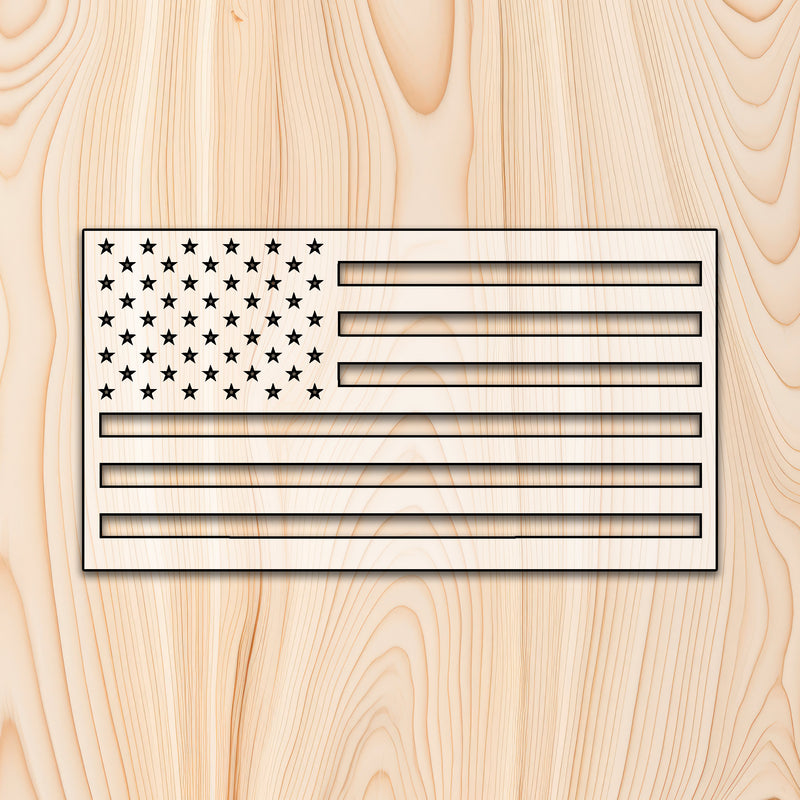 USA Flag 4th of July Acrylic Craft Cutout