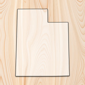 Utah State Acrylic Craft Cutout - Transparent laser-cut acrylic craft cutout designed as a router template, featuring precise shapes and durable construction for various crafting projects.
	