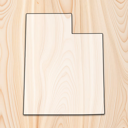 Utah State Acrylic Craft Cutout - Transparent laser-cut acrylic craft cutout designed as a router template, featuring precise shapes and durable construction for various crafting projects.
	