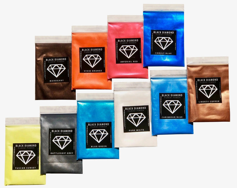 VARIETY PACK 1 (10 COLORS) powder pigment packs Black Diamond Pigments®