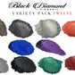 VARIETY PACK 12 (10 COLORS) powder pigment variety packs  Black Diamond Pigments®
