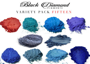 VARIETY PACK 15 (10 COLORS) powder pigment variety packs Black Diamond Pigments®