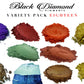 VARIETY PACK 18 (10 COLORS) powder pigment variety packs  Black Diamond Pigments®