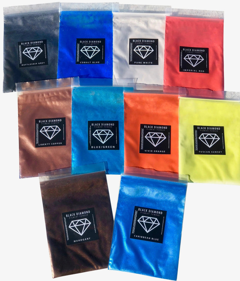 VARIETY PACK 1 (10 COLORS) powder pigment packs Black Diamond Pigments®