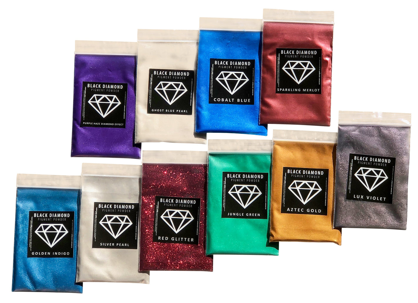 VARIETY PACK 7 (10 COLORS) powder pigment packs Black Diamond Pigments®