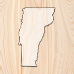 Vermont State Acrylic Craft Cutout - Transparent laser-cut acrylic craft cutout designed as a router template, featuring precise shapes and durable construction for various crafting projects.
	