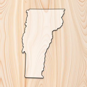 Vermont State Acrylic Craft Cutout - Transparent laser-cut acrylic craft cutout designed as a router template, featuring precise shapes and durable construction for various crafting projects.
	
