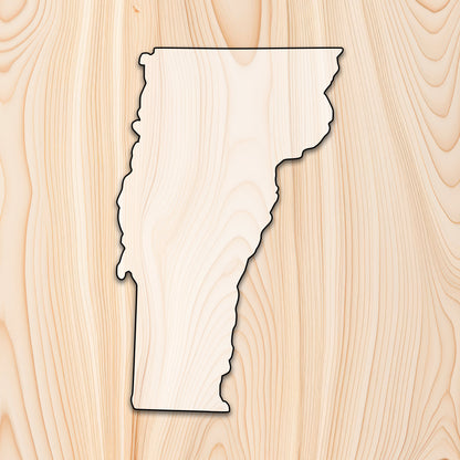 Vermont State Acrylic Craft Cutout - Transparent laser-cut acrylic craft cutout designed as a router template, featuring precise shapes and durable construction for various crafting projects.
	