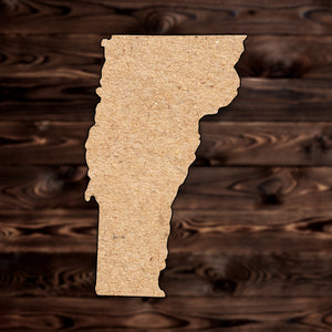 Vermont State  MDF Craft Cutout , a Intricate laser-cut craft cutout made of MDF, featuring detailed designs and clean edges, perfect for home decor or DIY projects.