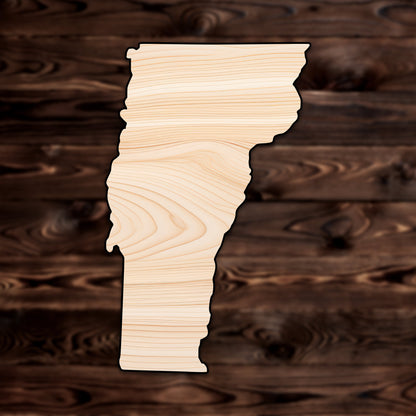 Vermont State Plywood Craft Cutout , a Intricate laser-cut craft cutout made of high quality birch plywood, featuring detailed designs and clean edges, perfect for home decor or DIY projects.
