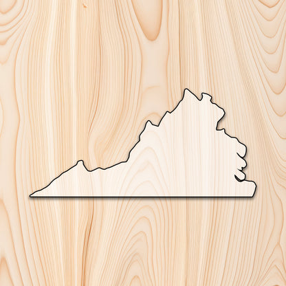 Virginia State  Acrylic Craft Cutout - Transparent laser-cut acrylic craft cutout designed as a router template, featuring precise shapes and durable construction for various crafting projects.
		
 