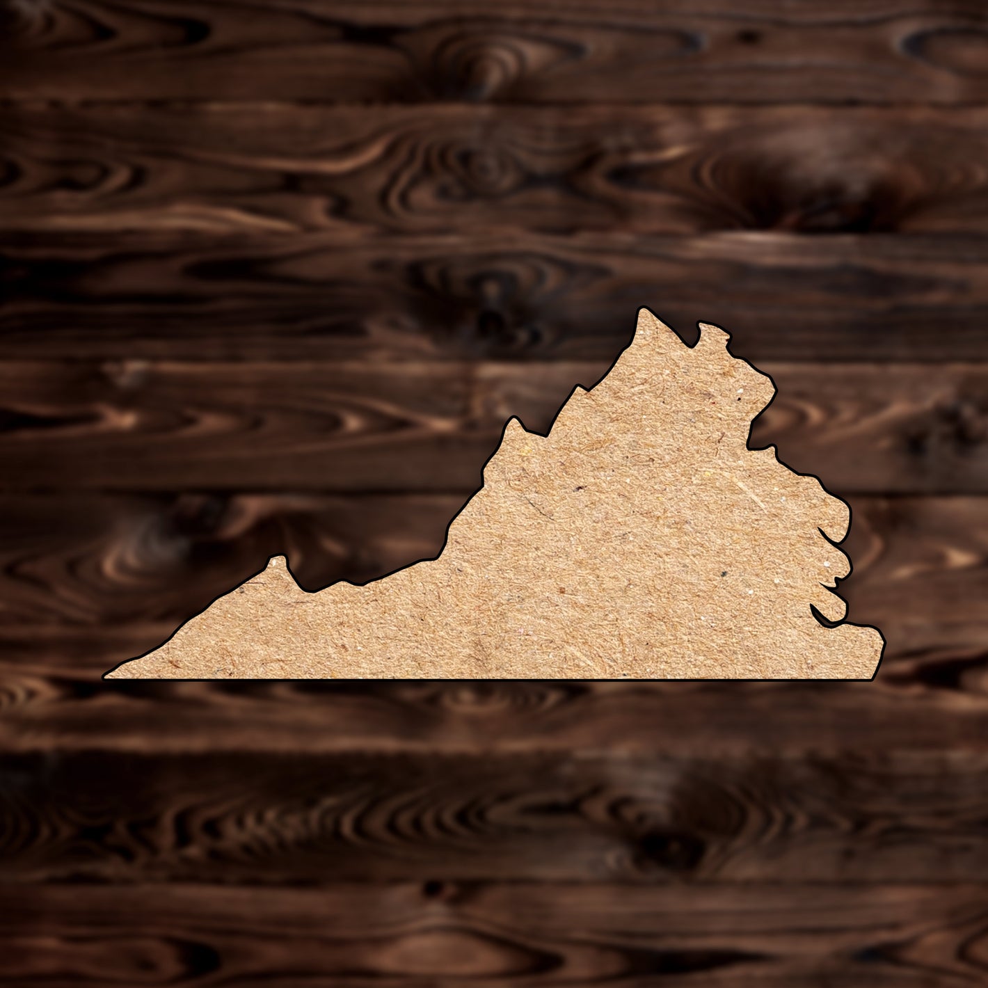 Virginia State MDF Craft Cutout , a Intricate laser-cut craft cutout made of MDF, featuring detailed designs and clean edges, perfect for home decor or DIY projects.


