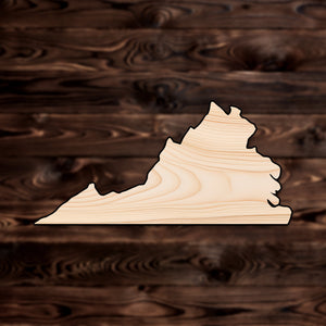 Virginia State Plywood Craft Cutout , a Intricate laser-cut craft cutout made of high quality birch plywood, featuring detailed designs and clean edges, perfect for home decor or DIY projects.

