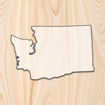 Washington State Acrylic Craft Cutout - Transparent laser-cut acrylic craft cutout designed as a router template, featuring precise shapes and durable construction for various crafting projects.
		
 